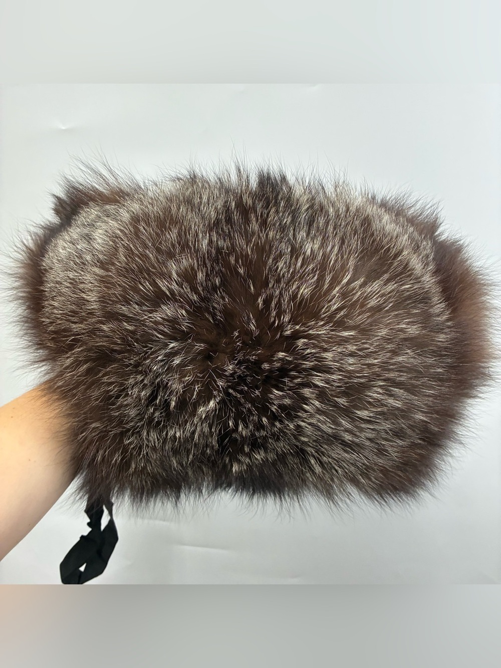 Real Beaver Fur Hand Warmer Muff Brown Chocolate Ski Luxury Warm Winter Outdoor
